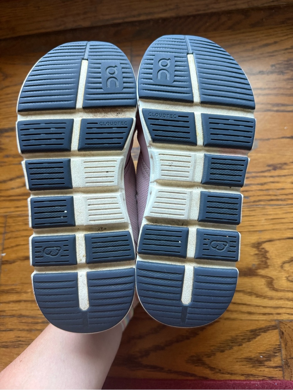 On Running Kids Pink Blush and Navy Lightweight Sneakers Size 2 Girls - Picture 4 of 5
